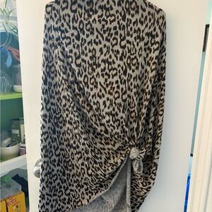 Leopard Print Midi Skirt